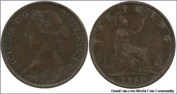 Great Britain Farthing 1860