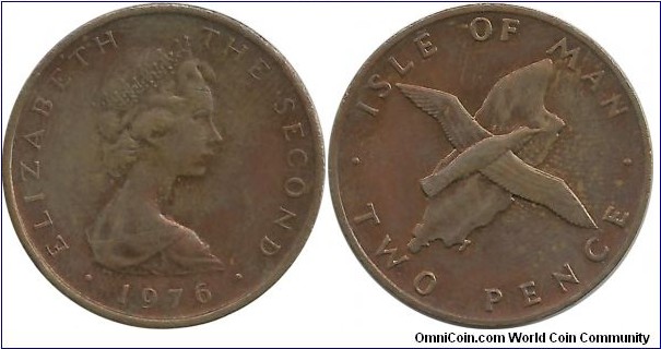 Isle of Man 2 Pence 1976