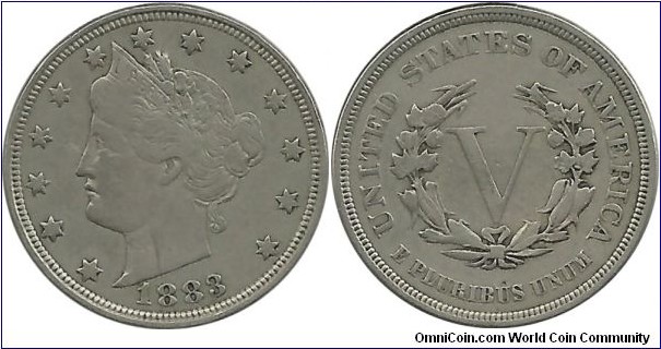 USA 5 Cents 1883