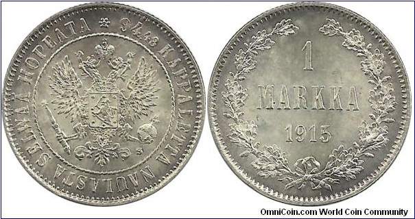 Finland-GrandDuchy 1 Markka 1915