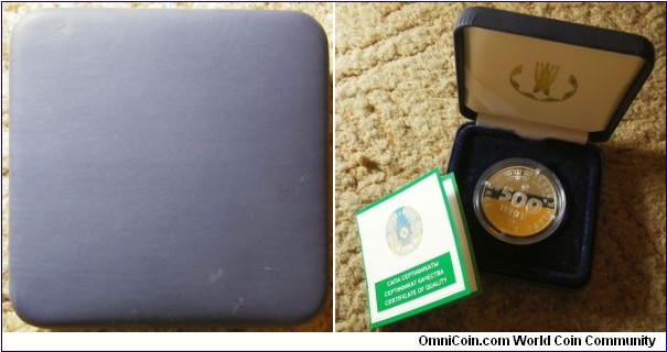 Kazakhstan 2005 500 tenge commemorating endangered gazelle. With certificate and box.  