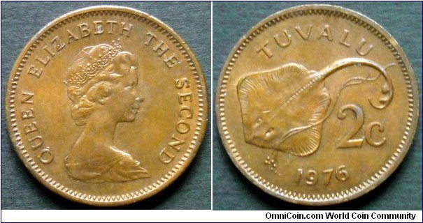 Tuvalu 2 cents.
1976
