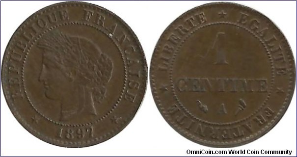 France 1 Centime 1897