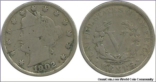 USA 5 Cents 1902