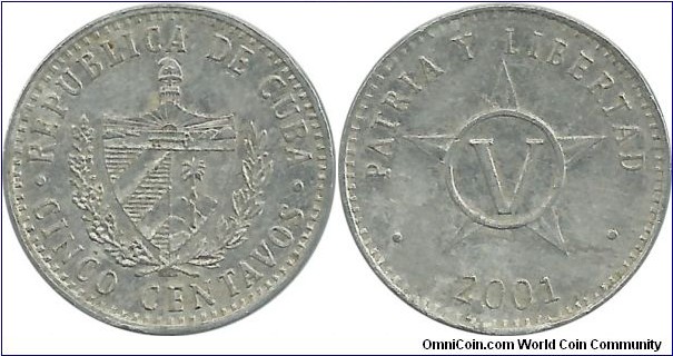 Cuba 5 Centavos 2001