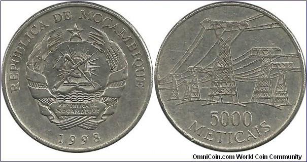 Mozambique 5000 Meticais 1998