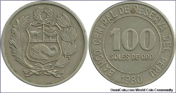 Peru 100 Soles de Oro 1980