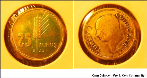 25 kurus Turkey 1935
( with mint oil ) 