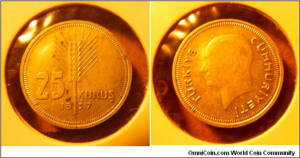 25 kurus Turkey 1937 