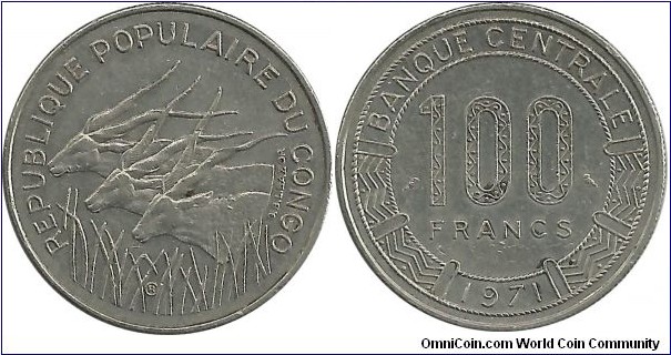 CentralAfricanStates 100 Francs 1971 - Republique Populaire du Congo