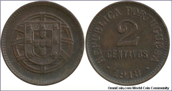 Portugal 2 Centavos 1918