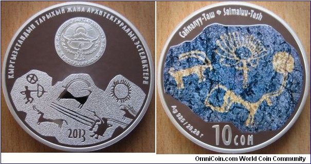 10 Som - Saimaalu-Tash - 28.28 g Ag .925 Proof - mintage 2,000