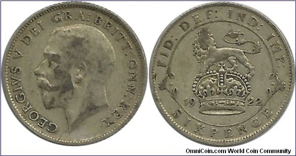 GreatBritain 6 Pence 1922