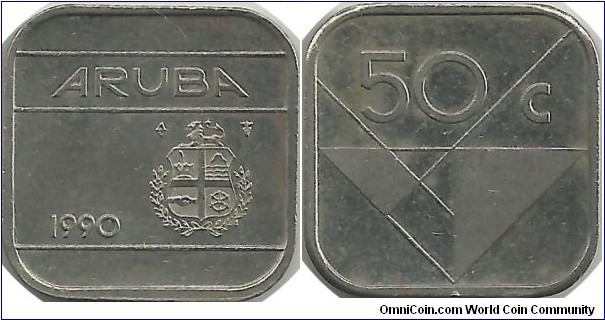 Aruba 50 Cents 1990