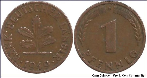 Germany-West 1 Pfennig 1949F