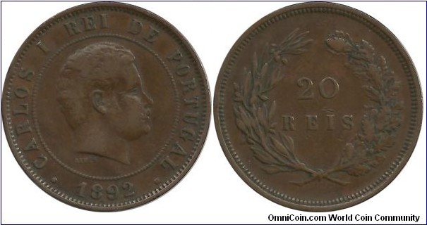 Portugal 20 Reis 1892