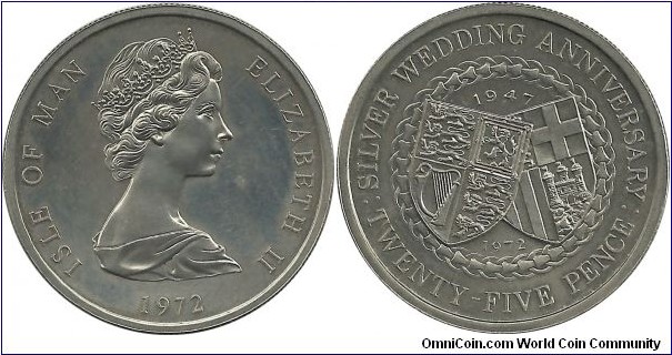 Isle of Man 25 Pence 1972