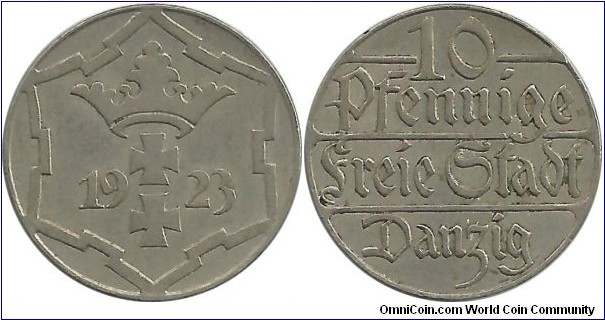 Danzig 10 Pfennig 1923