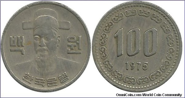 Korea-South 100 Won 1975
