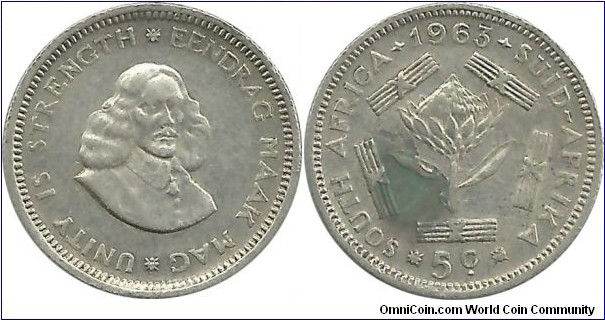 SouthAfrica 5 Cents 1963