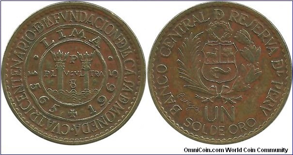 Peru 1 Sol de Oro 1965