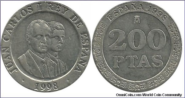 Spain 200 Pesetas 1998