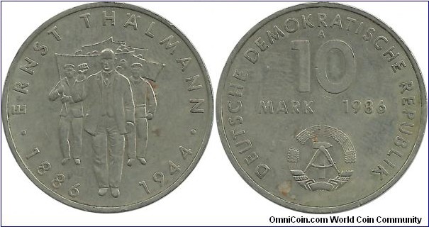 Germany-DDR 10 Mark 1986A-Ernst Thälmann