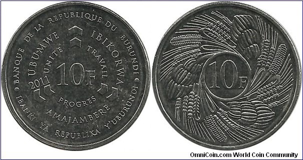 Burundi 10 Francs 2011