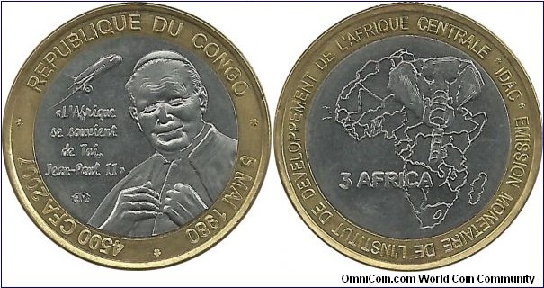 CentralAfricanStates 4500 CFA = 3 Africa 2007-Republique du Congo
