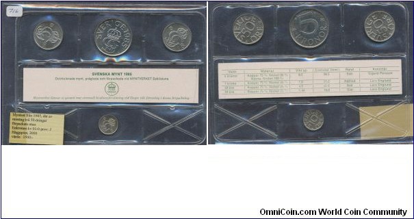 Official coin set with packing error. There is two 50 ores instead of one 25 ore and one 50 ore!