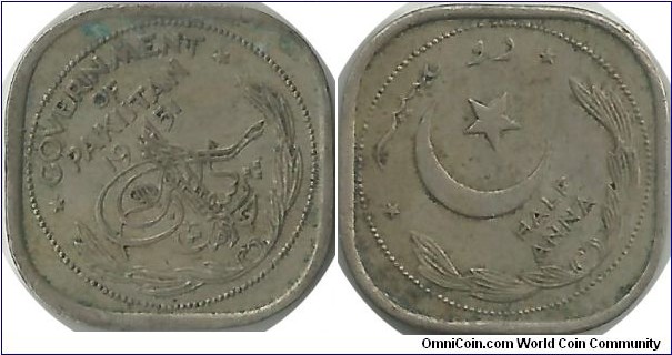 Pakistan Half Anna 1951