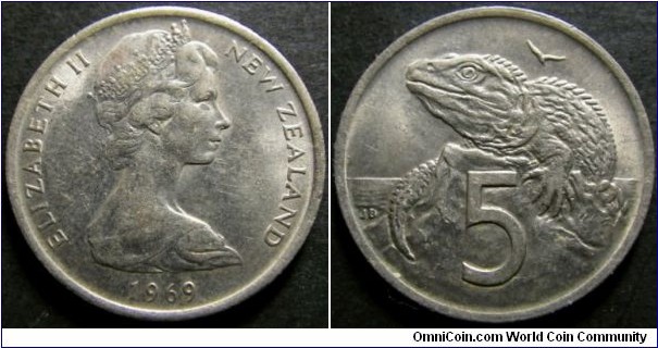 New Zealand 1969 5 cents. Found it circulating in Australia. 