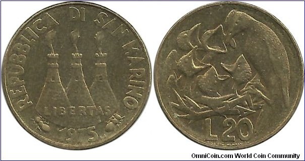 SanMarino 20 Lire 1975