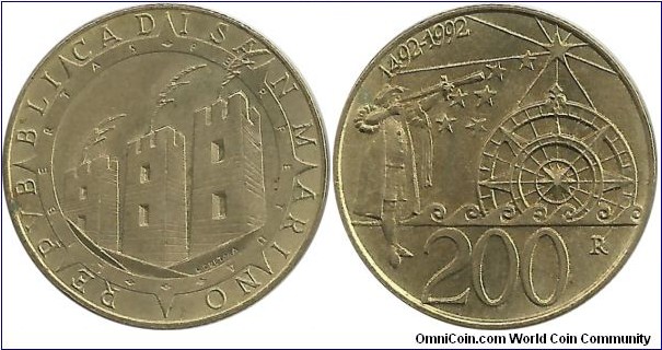 SanMarino 200 Lire 1992