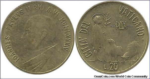 Vatican 20 Lire 1984