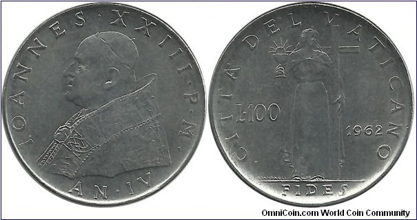 Vatican 100 Lire 1962