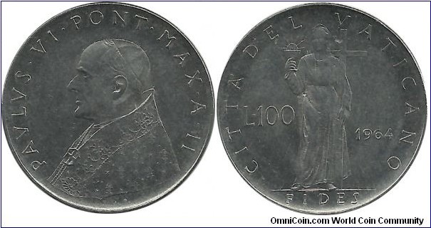 Vatican 100 Lire 1964