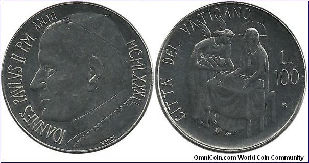 Vatican 100 Lire 1981