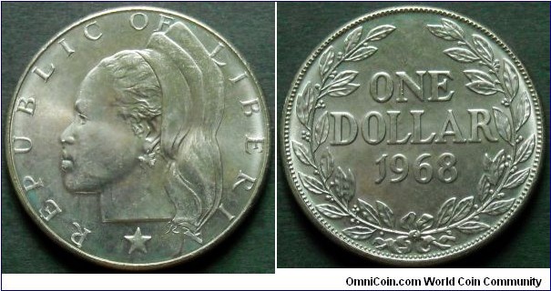 Liberia 1 dollar.
1968