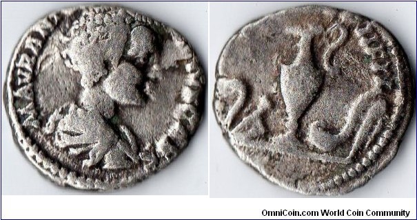 Caracalla (as Caesar)silver denarius minted 196 ad at Rome. Rev: `Severi Aug PII Fil' 