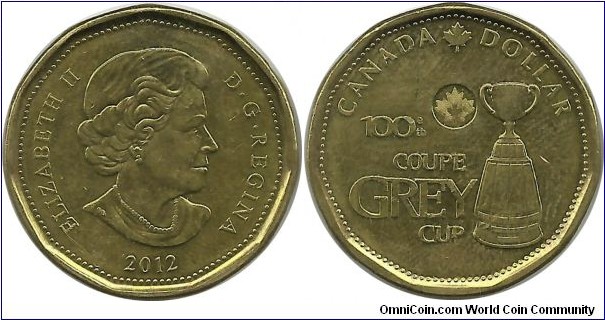 Canada 1 Dollar 2012-100th Grey Cup