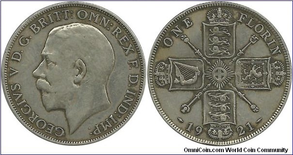 GreatBritain 1 Florin 1921