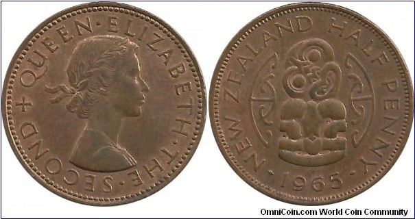 NewZealand Half Penny 1965
