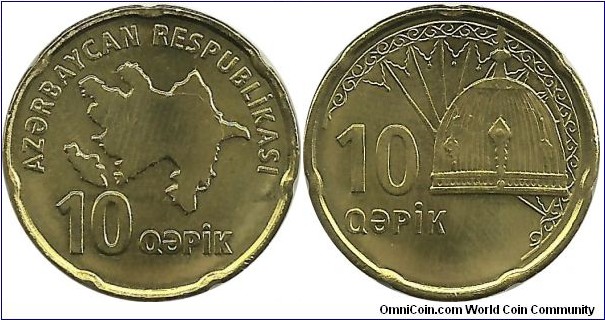 Azerbaijan 10 Qepik ND(2006)