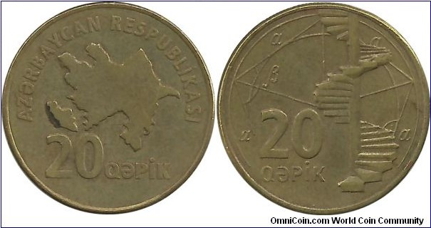 Azerbaijan 20 Qepik ND(2006)