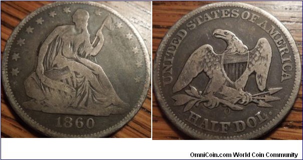 Seated Liberty Half Dollar (O)  VG-10