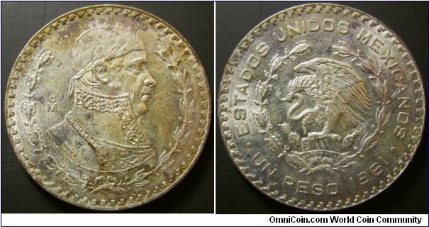 Mexico 1961 1 peso. Weight: 16.07g. 