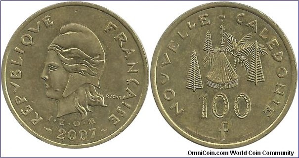NewCaledonia 100 Francs 2007