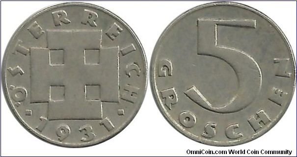 Austria 5 Groschen 1931