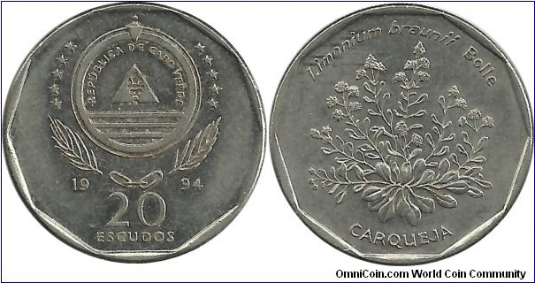 CaboVerde 20 Escudos 1994-plant